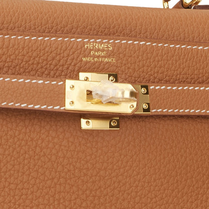 Hermes Kelly Retourne 25 Gold Togo Gold Hardware