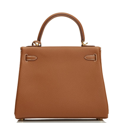 Hermes Kelly Retourne 25 Gold Togo Gold Hardware