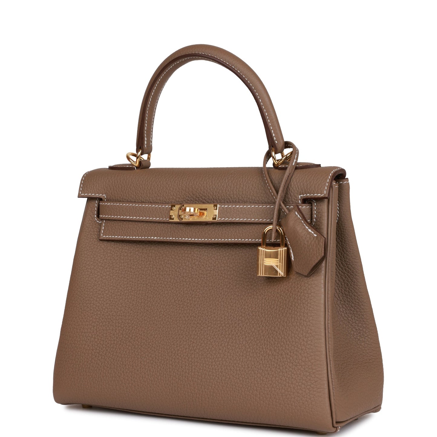 Hermes Kelly Retourne 25 Etoupe Togo Gold Hardware