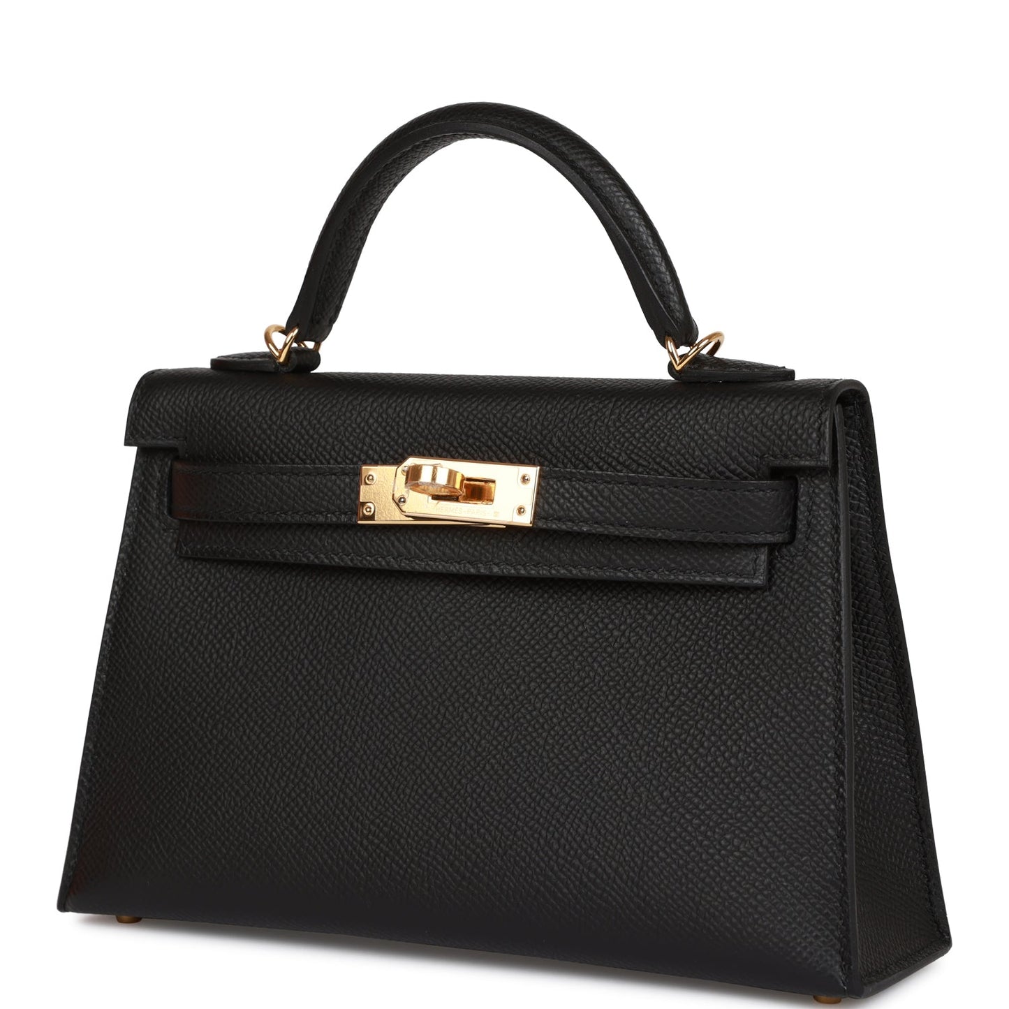 Hermes Kelly Sellier 20 Black Epsom Gold Hardware