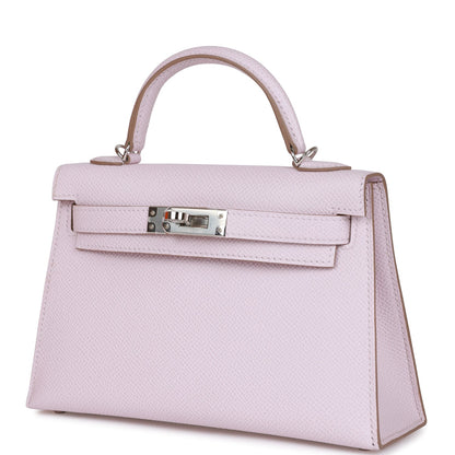 Hermes Kelly Sellier 20 Mauve Pale Epsom Palladium Hardware