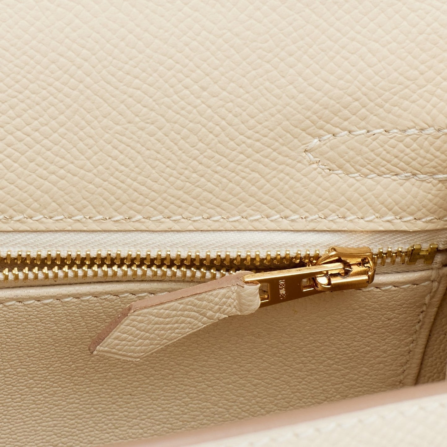 Hermes Kelly Sellier 25 Craie Epsom Gold Hardware