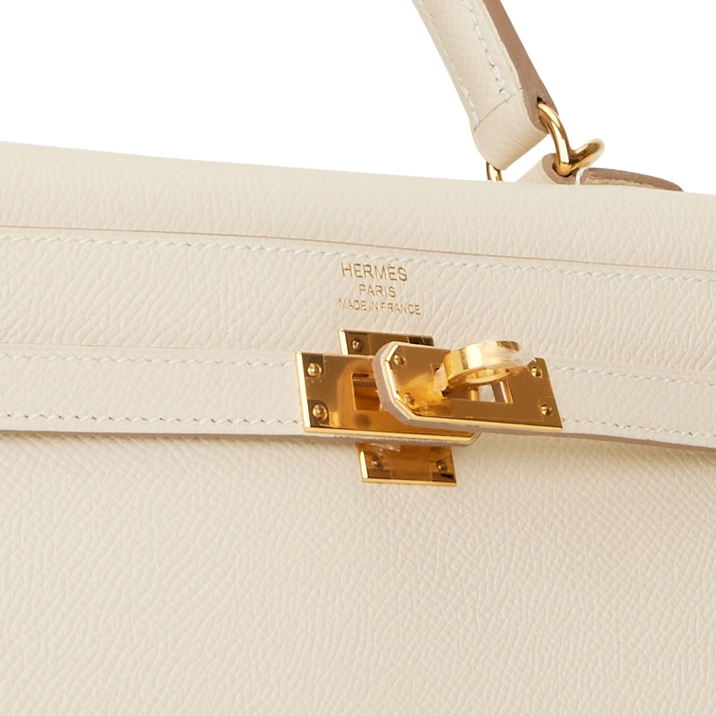 Hermes Kelly Sellier 25 Craie Epsom Gold Hardware