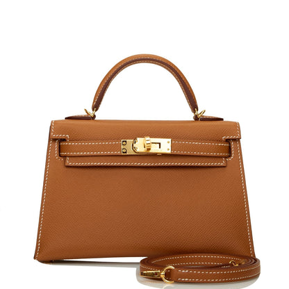 Hermes Kelly Sellier 20 Gold Epsom Gold Hardware