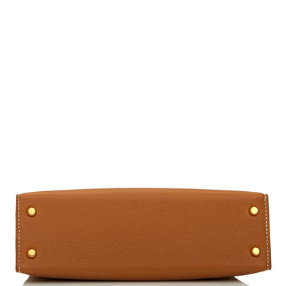 Hermes Kelly Sellier 20 Gold Epsom Gold Hardware