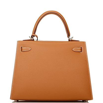 Hermes Kelly Sellier 25 Gold Epsom Palladium Hardware