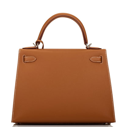 Hermes Kelly Sellier 28 Gold Epsom Palladium Hardware