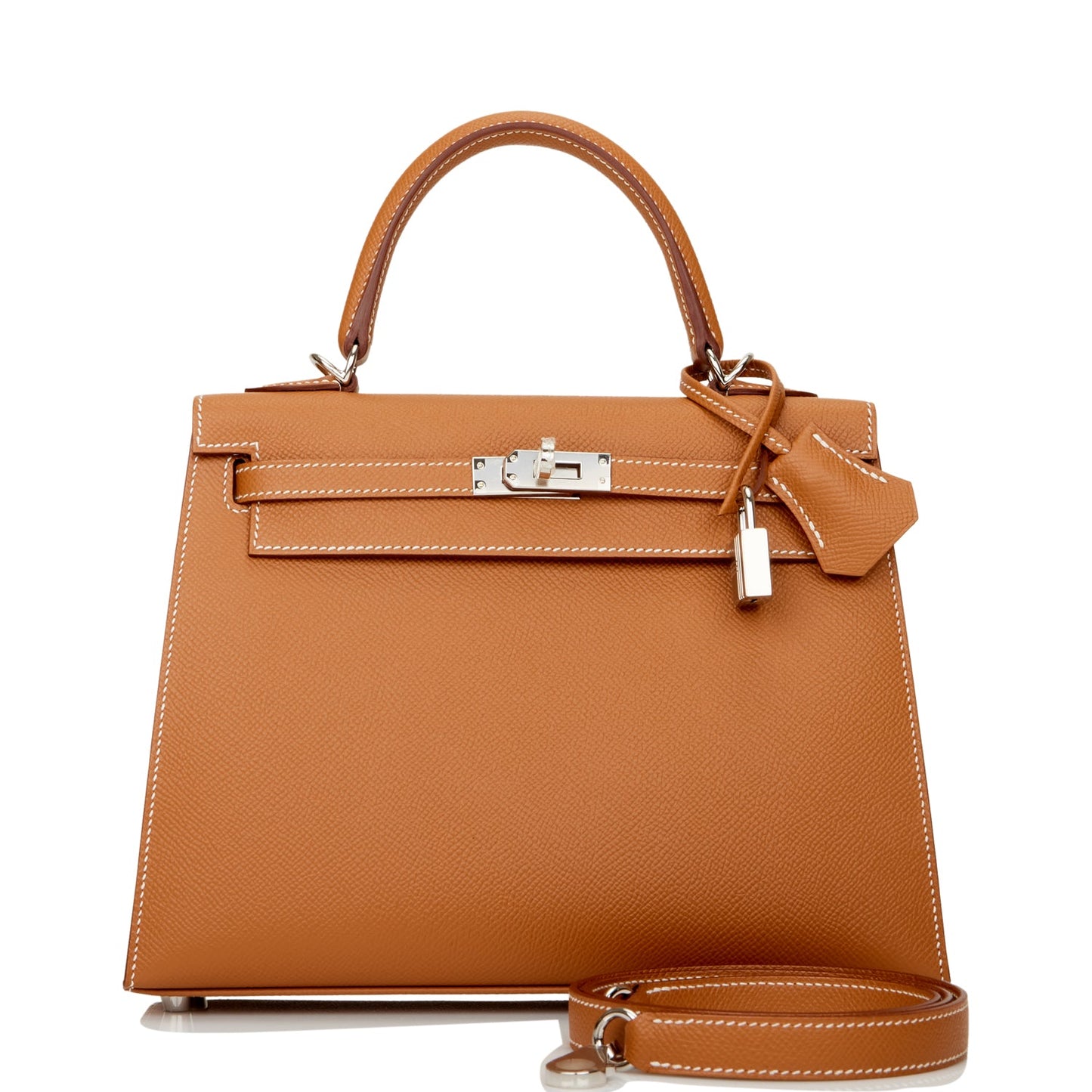 Hermes Kelly Sellier 25 Gold Epsom Palladium Hardware