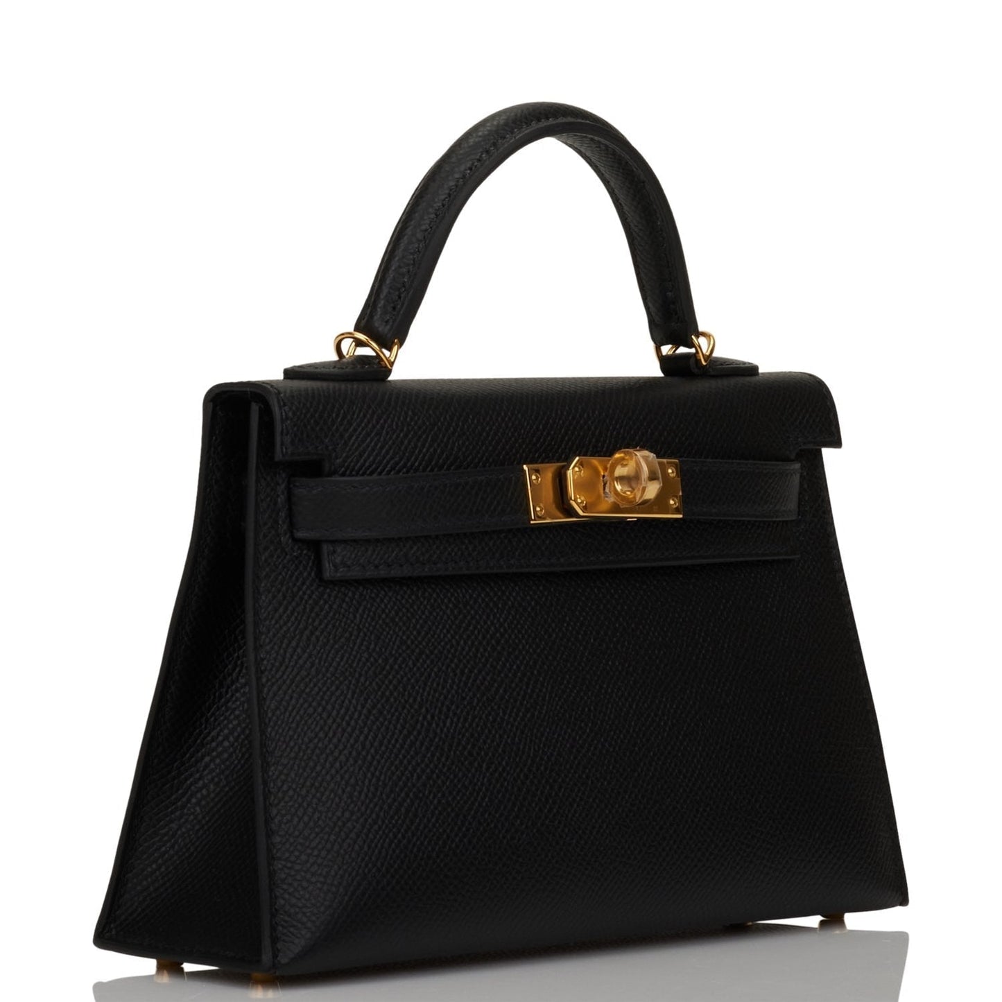 Hermes Kelly Sellier 20cm Black Epsom Gold Hardware