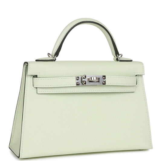 Hermes Kelly Sellier 20 Vert Fizz Epsom Palladium Hardware