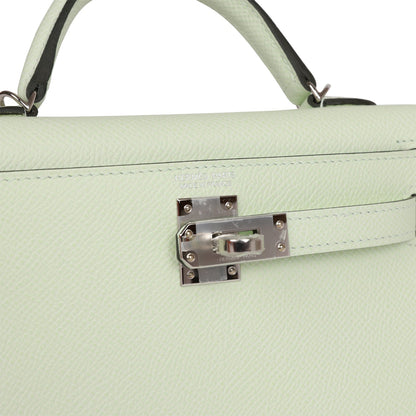 Hermes Kelly Sellier 20 Vert Fizz Epsom Palladium Hardware