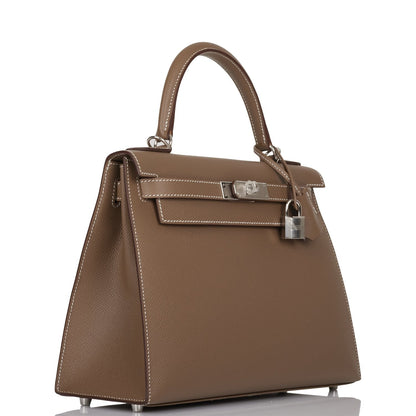 Hermes Kelly Sellier 28 Etoupe Epsom Palladium Hardware