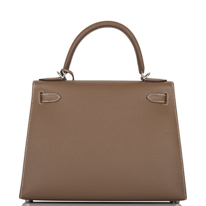 Hermes Kelly Sellier 28 Etoupe Epsom Palladium Hardware