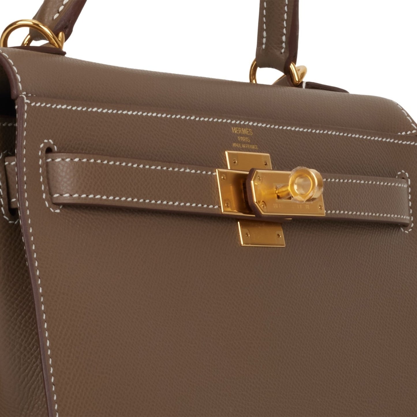 Hermes Kelly Sellier 28 Etoupe Epsom Gold Hardware