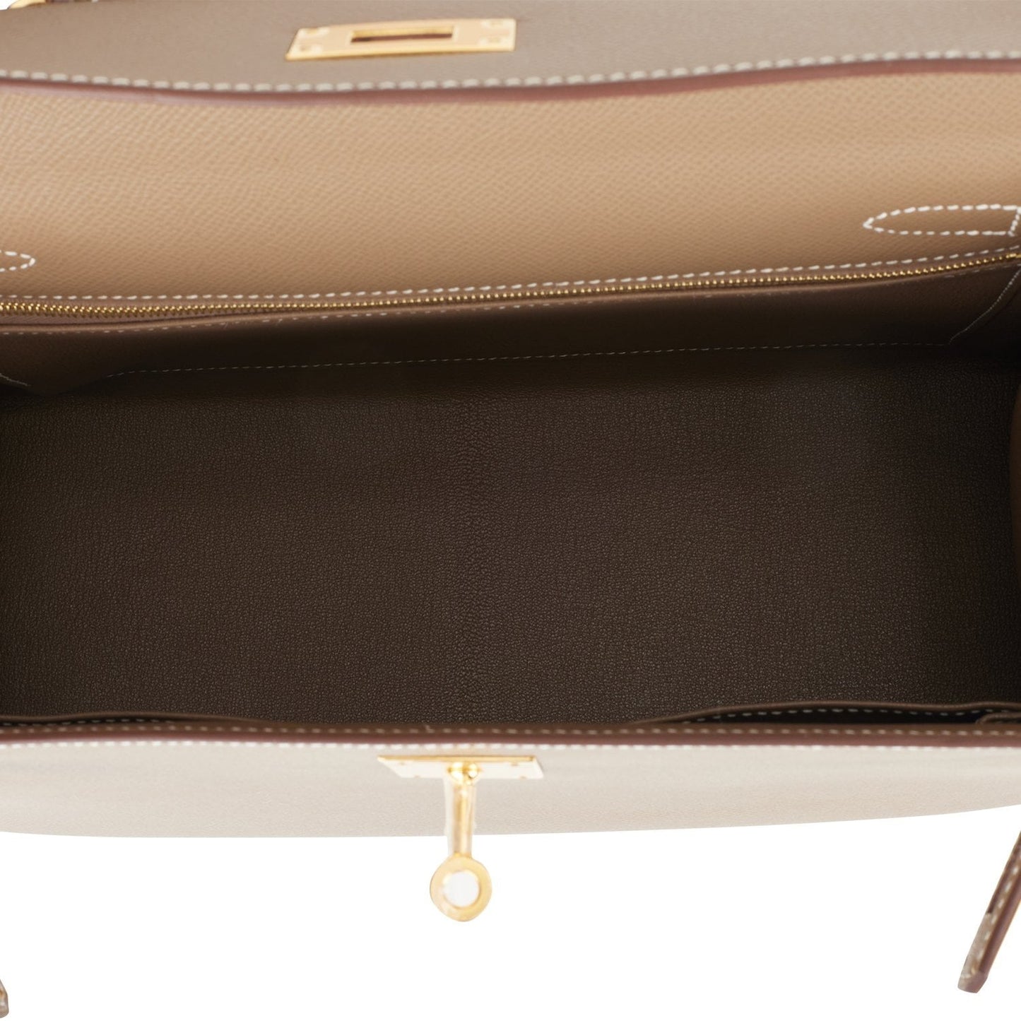 Hermes Kelly Sellier 28 Etoupe Epsom Gold Hardware