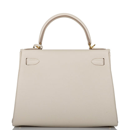 Hermes Kelly Retourne 28 Craie Togo Gold Hardware