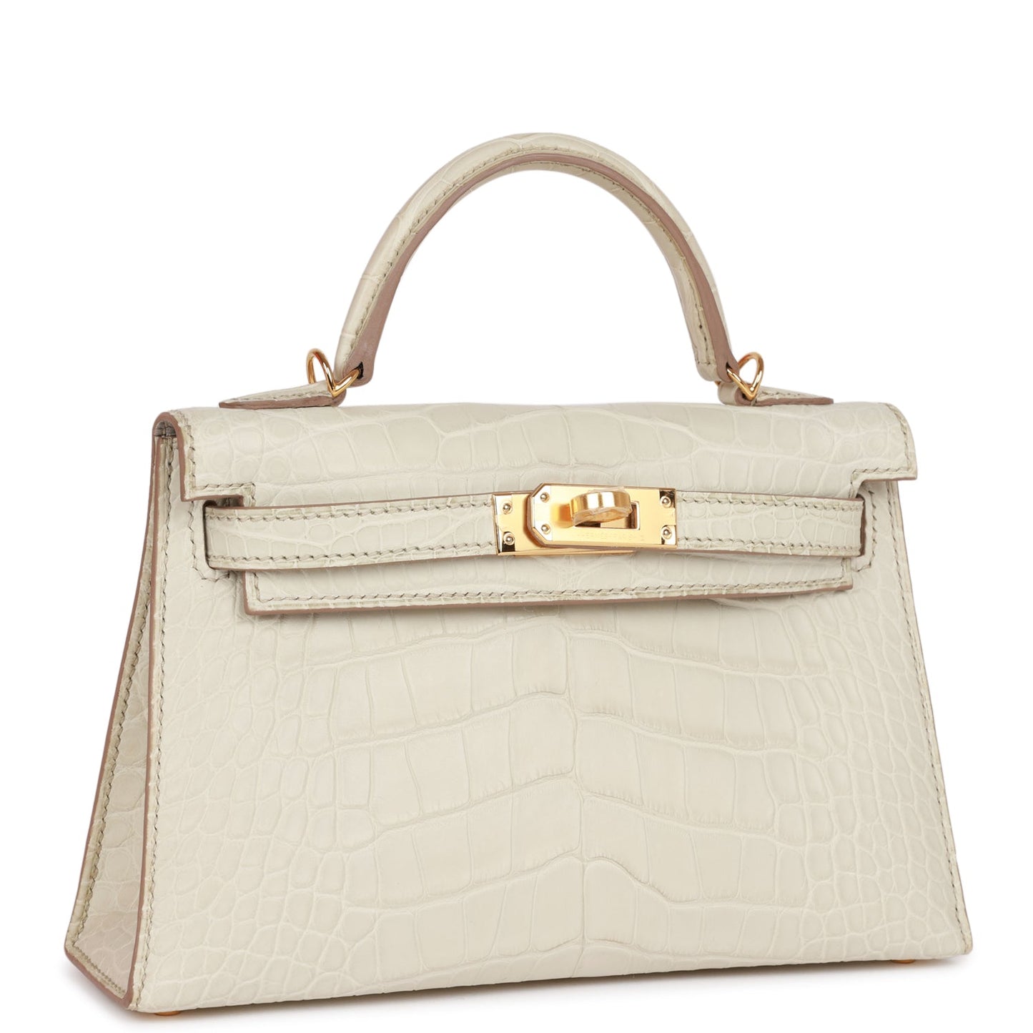 Hermes Kelly Sellier 20cm Beton Matte Alligator Gold Hardware