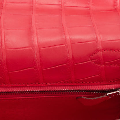 Hermes Kelly Retourne 28 Rose Extreme Matte Alligator Palladium Hardware