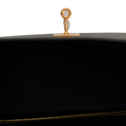 Hermes Kelly Sellier 28 Black Epsom Gold Hardware