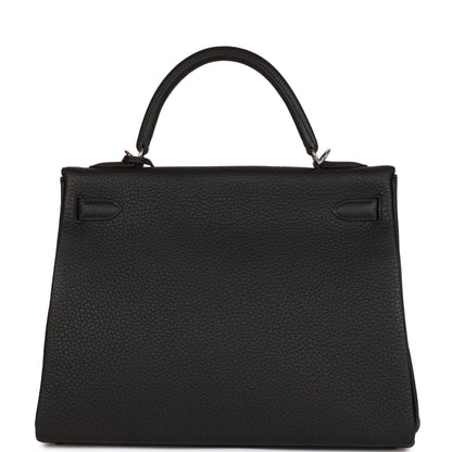 Hermes Kelly Retourne 32cm Black Togo Palladium Hardware