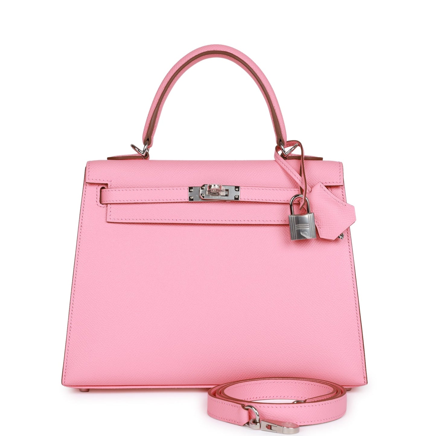 Hermes Kelly Sellier 25 Rose Confetti Epsom Palladium Hardware