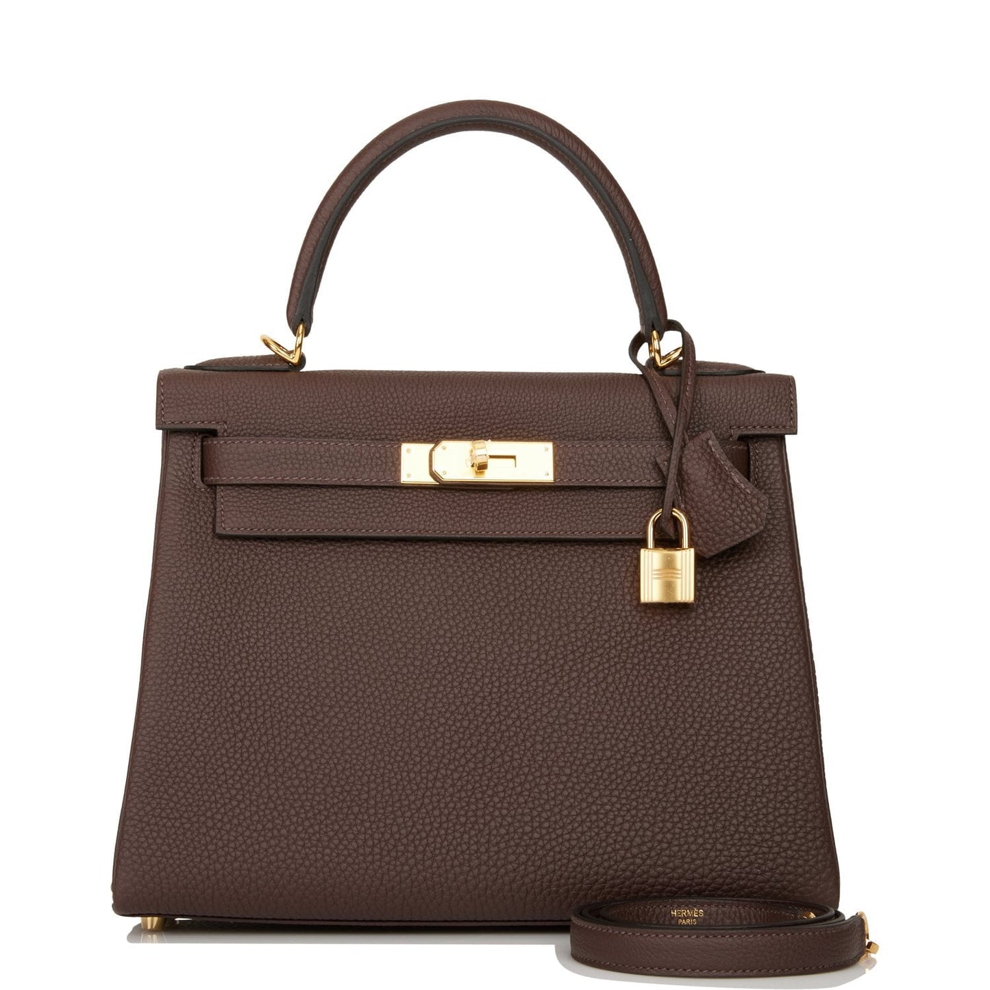 Hermes Kelly Retourne 28 Chocolate Togo Gold Hardware