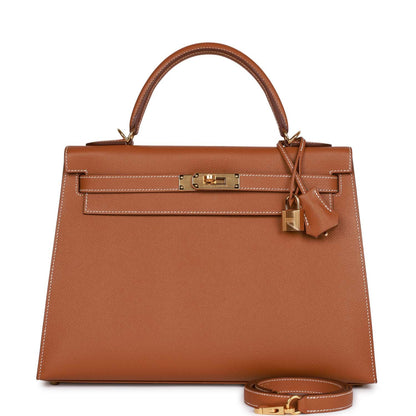 Hermes Kelly Sellier 32 Gold Epsom Gold Hardware