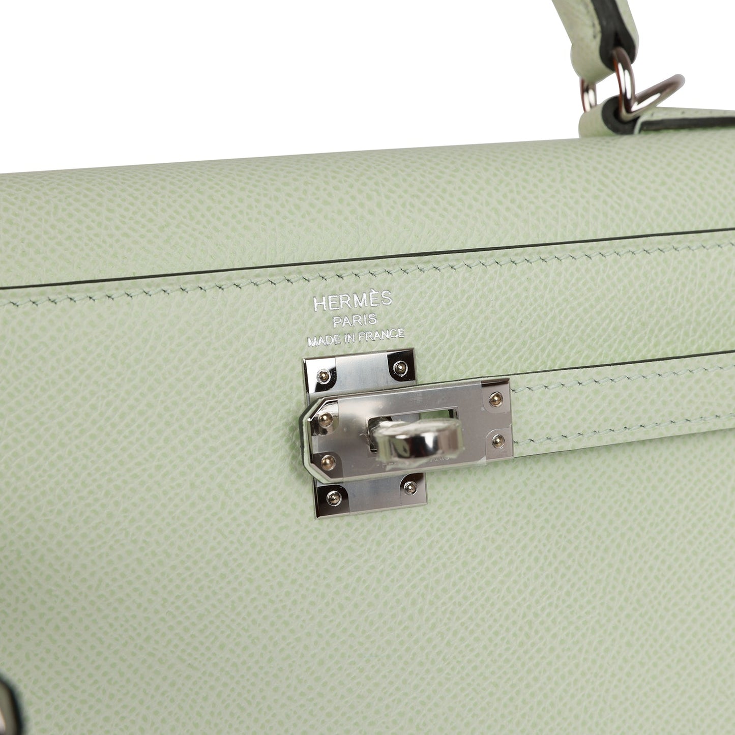 Hermes Kelly Sellier 25 Vert Fizz Epsom Palladium Hardware