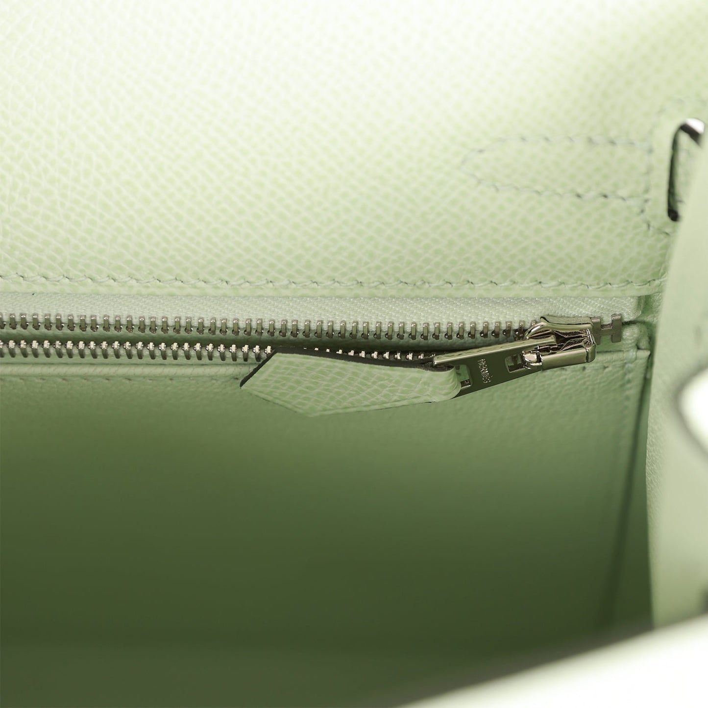 Hermes Kelly Sellier 25 Vert Fizz Epsom Palladium Hardware