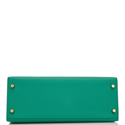 Hermes Kelly Sellier 28 Vert Jade Epsom Gold Hardware