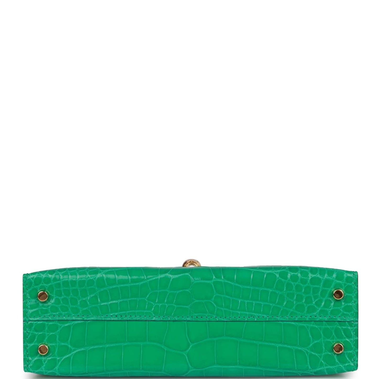 Hermes Kelly Sellier 20 Vert Jade Shiny Alligator Gold Hardware