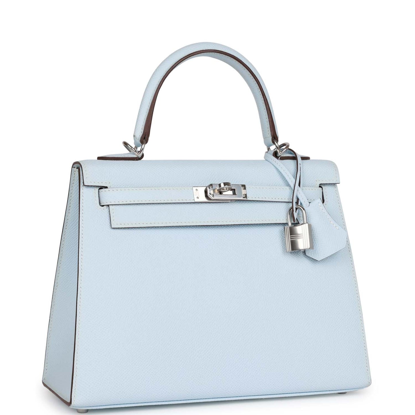 Hermes Kelly Sellier 25 Bleu Brume Epsom Palladium Hardware