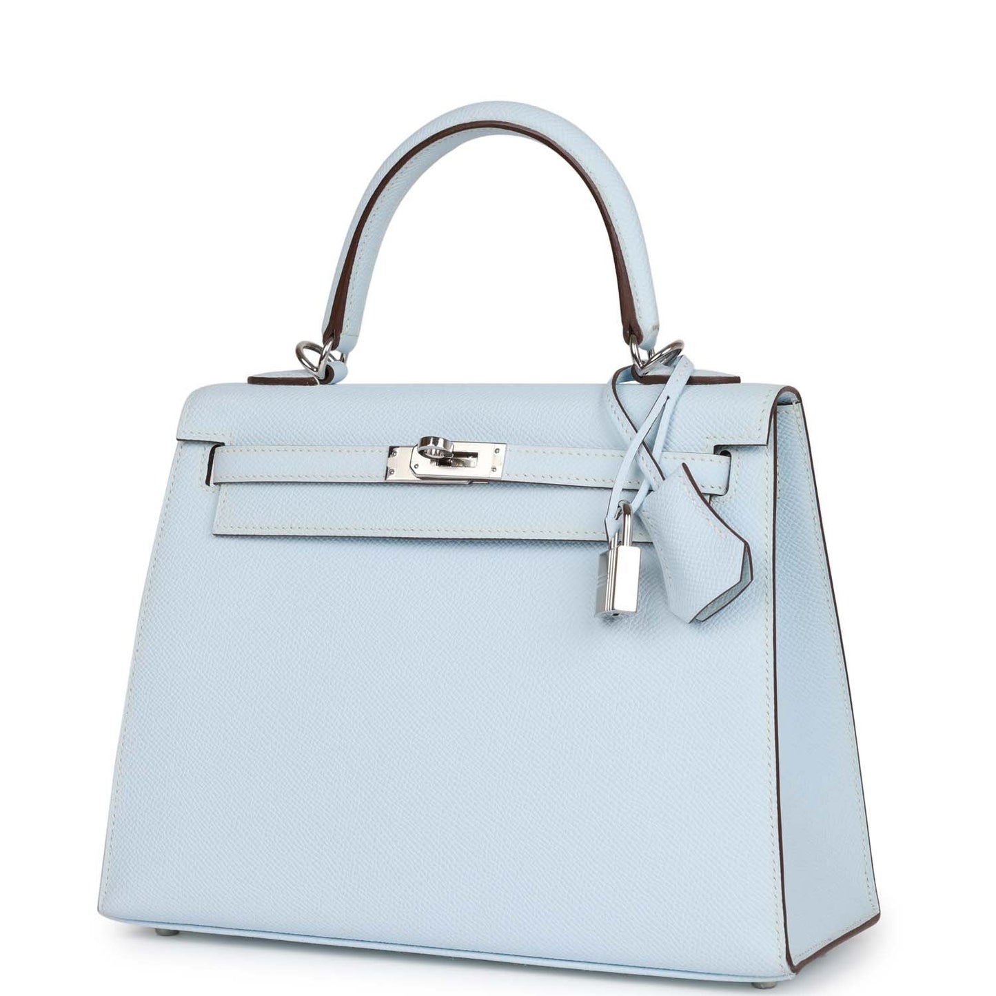 Hermes Kelly Sellier 25 Bleu Brume Epsom Palladium Hardware