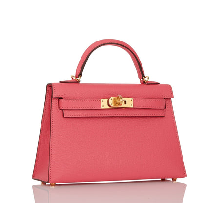 Hermes Kelly Sellier 20 Rose Lipstick Chevre Gold Hardware