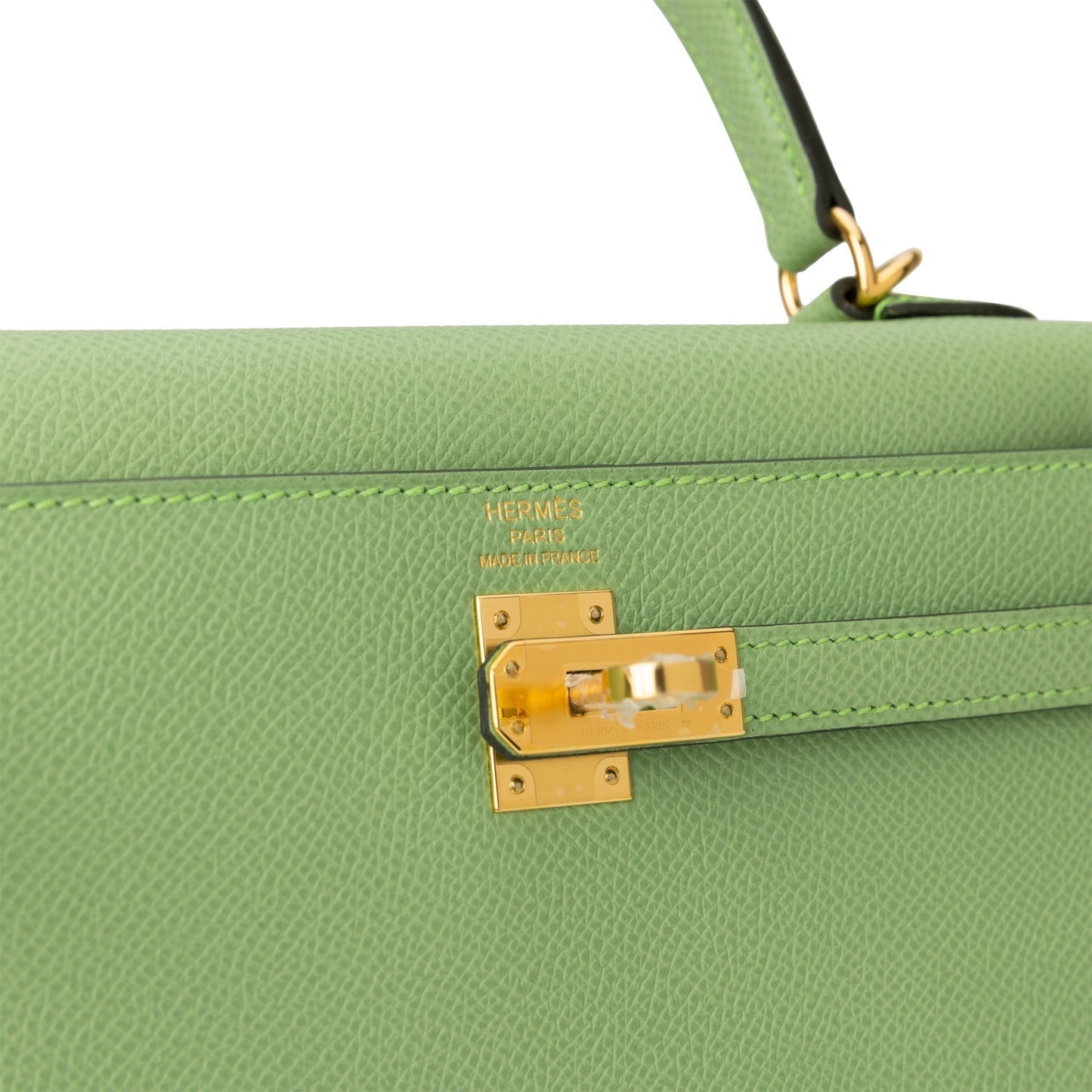 Hermes Kelly Sellier 25 Vert Criquet Epsom Gold Hardware