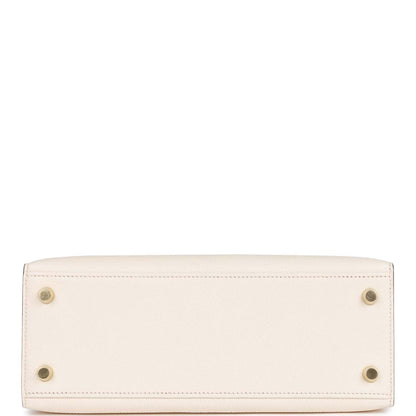 Hermes Special Order (HSS) Kelly Sellier 25 Nata Verso Chevre Brushed Gold Hardware