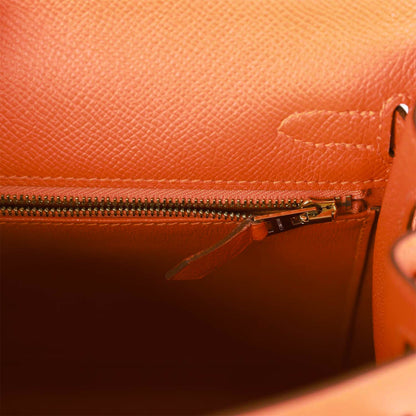 Hermes Kelly Sellier 25 Feu Epsom Gold Hardware