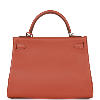 Hermes Kelly Retourne 32 Blush Verso Evercolor Palladium Hardware