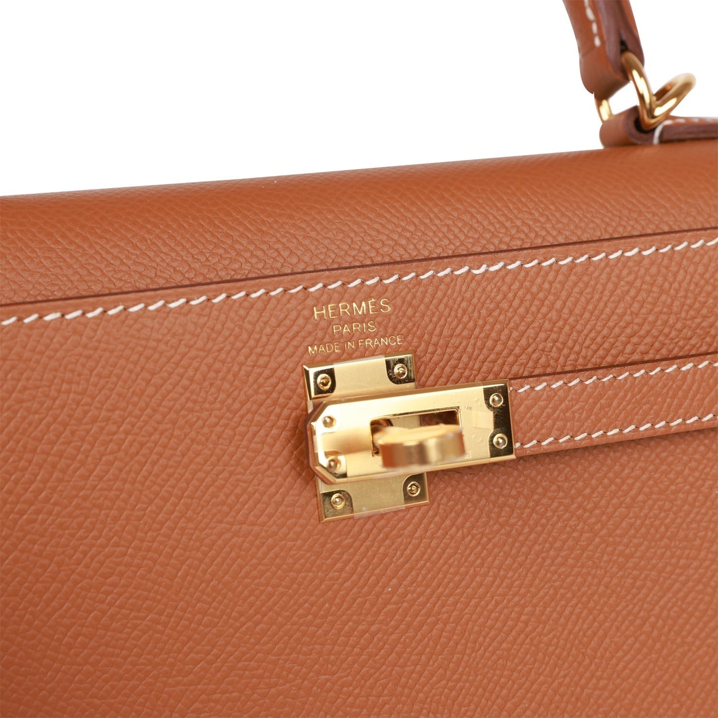 Hermes Kelly Sellier 25 Gold Epsom Gold Hardware