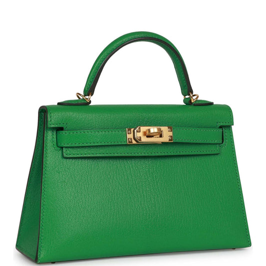 Hermes Kelly Sellier 20 Bambou Chevre Gold Hardware