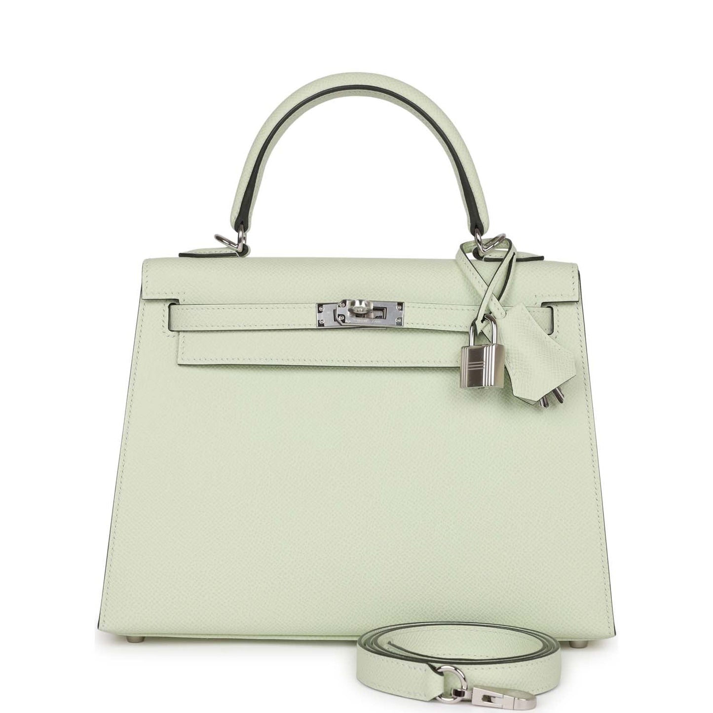 Hermes Kelly Sellier 25 Vert Fizz Epsom Palladium Hardware