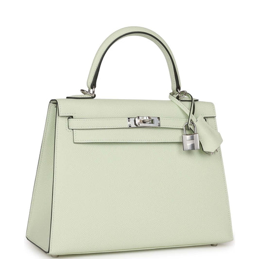 Hermes Kelly Sellier 25 Vert Fizz Epsom Palladium Hardware