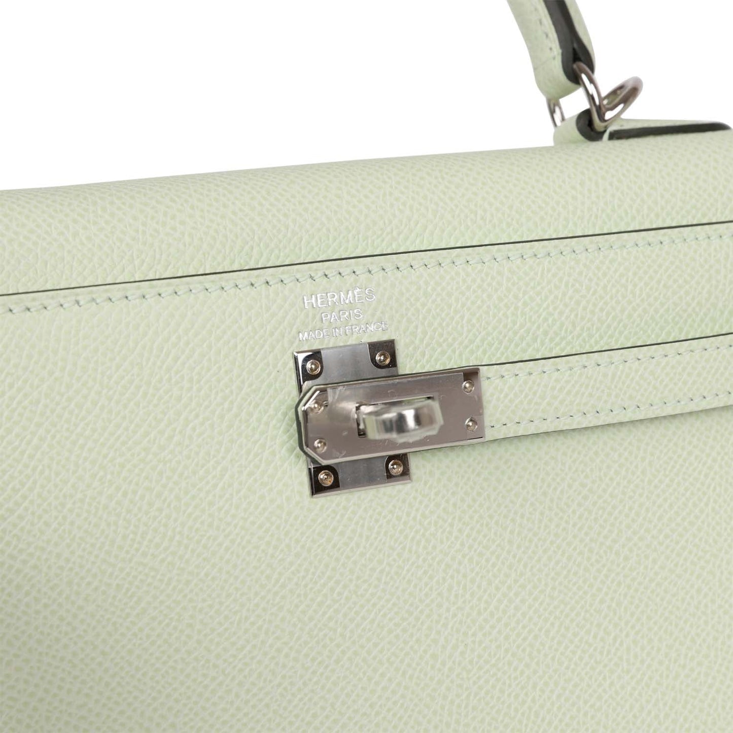 Hermes Kelly Sellier 25 Vert Fizz Epsom Palladium Hardware