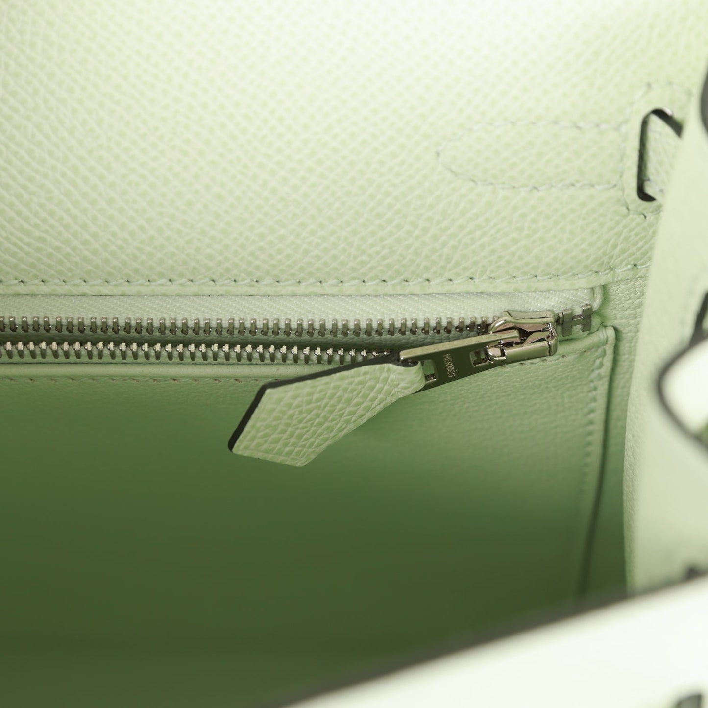 Hermes Kelly Sellier 25 Vert Fizz Epsom Palladium Hardware