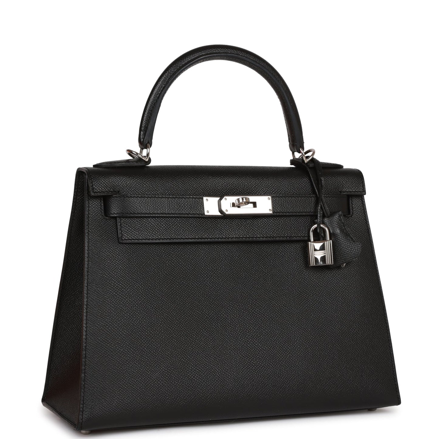 Hermes Kelly Sellier 28 Black Epsom Palladium Hardware