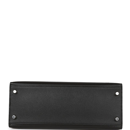 Hermes Kelly Sellier 28 Black Epsom Palladium Hardware