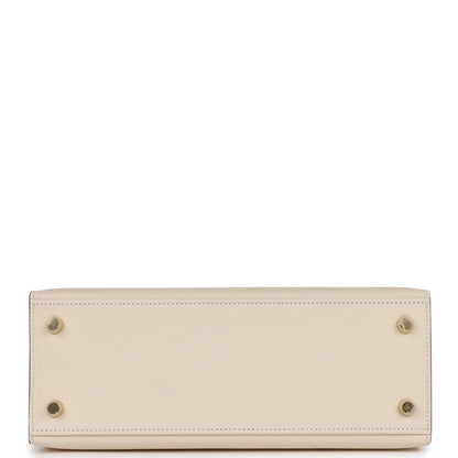 Hermes Kelly Sellier 25 Craie Epsom Gold Hardware