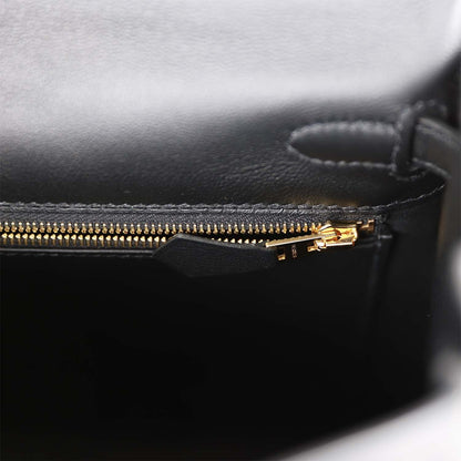 Hermes Kelly Retourne 25 Black Swift Gold Hardware