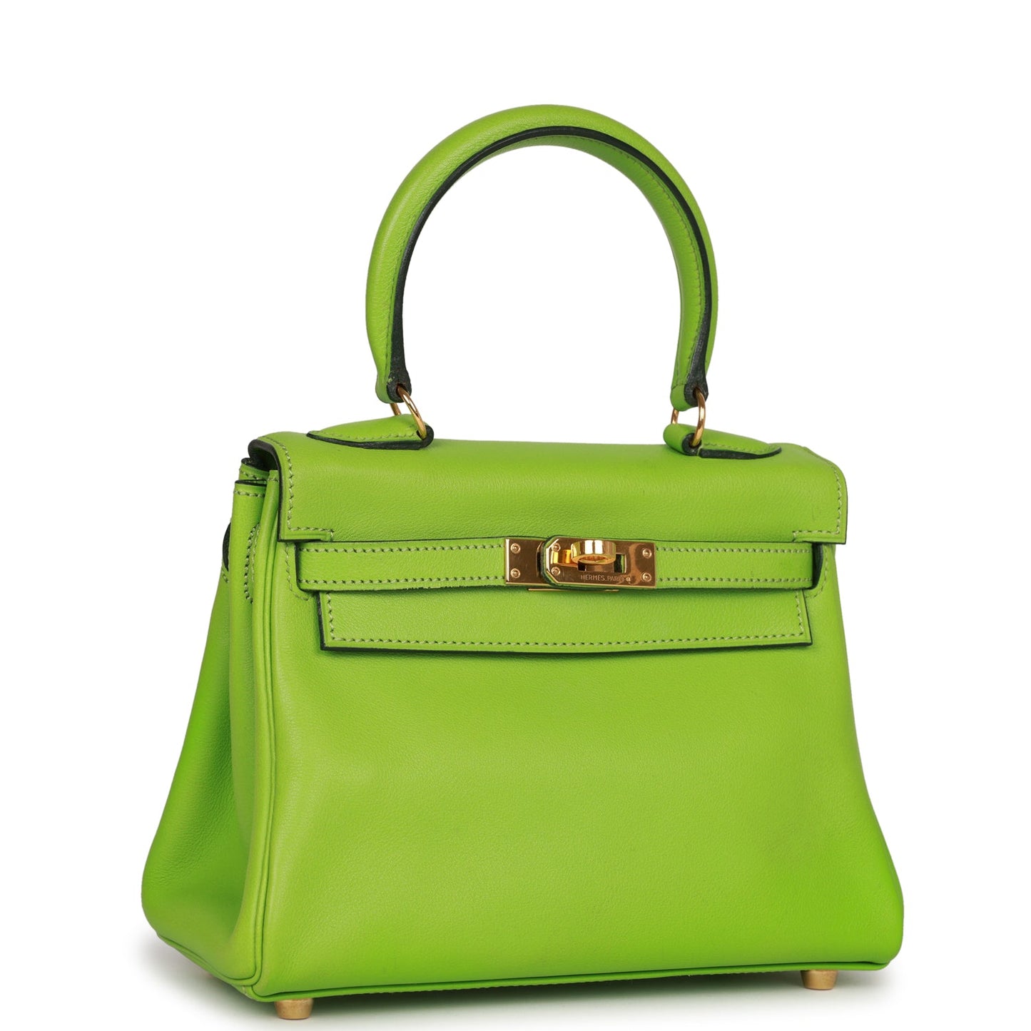 Vintage Hermes Kelly Retourne 20 Vert Cru Gulliver Gold Hardware