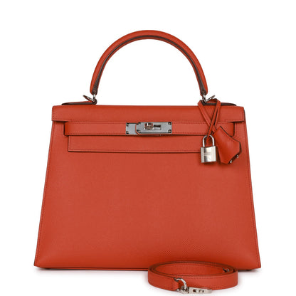 Hermes Kelly Sellier 28 Terre Battue Epsom Palladium Hardware